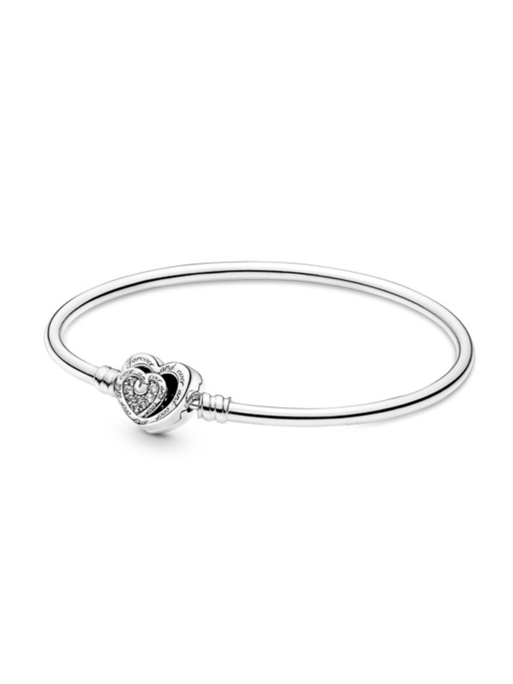 Pandora Entwined Infinite Hearts Clasp Bangle